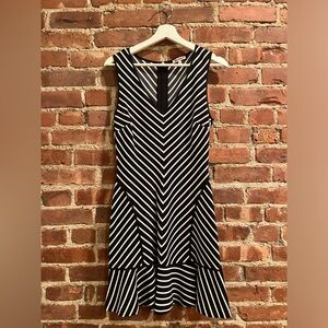 Juicy Couture Black & White Chevron Fit n Flare Mini Dress